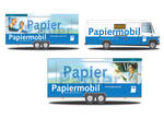 Fahrzeugbeschriftung Papiermobil (die kleinste mobile Papiermaschine der Welt kann u. a. von Schulen gebucht werden) - VDP, Verband Deutscher Papierfabriken, Bonn